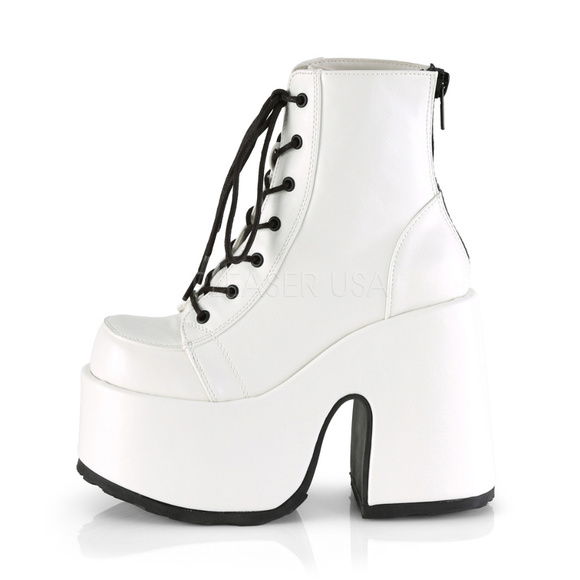 Shoes - High Heel Platform Lace Up Ankle Boots